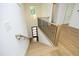Modern staircase with light wood and metal railing at 914 Ardmore Dr, Durham, NC 27713