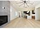 Open concept living area with fireplace and kitchen at 916 Ardmore Dr, Durham, NC 27713