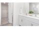 Modern bathroom with double vanity and walk-in closet at 111 Reagan Crest Dr, Clayton, NC 27520