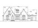 Detailed elevation diagram showcasing the home's front facade, brickwork, and precise architectural dimensions for construction at 1117 Delilia Ln, Wake Forest, NC 27587