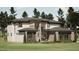 This modern home boasts stone accents, large windows, covered decks and professional landscaping at 403 Carolyn Ct, Cary, NC 27511