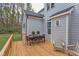 Deck with dining set and seating area, overlooking backyard at 63 Rice Rd # 01, Zebulon, NC 27597