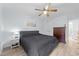 Bright bedroom with a double bed and built-in closet at 7002 Longstreet Dr # C, Raleigh, NC 27615