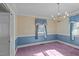 Charming dining room with blue and yellow wallpaper at 809 Jeffreys Rd, Rocky Mount, NC 27804