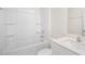 Bathroom with bathtub, shower, and white vanity at 8611 Brixton Shay Dr, Raleigh, NC 27616