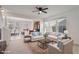 Open concept living room with a view of the kitchen and dining area at 163 Wethergate Dr, Clayton, NC 27527