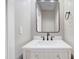 Small bathroom with vanity, single sink, and modern mirror at 1647 Old Dam Rd, Kenly, NC 27542