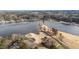 Aerial view of golf course and lakefront community at 232 Lakeview Dr, Sanford, NC 27332