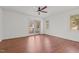 Bright bedroom with hardwood floors and access to a deck at 232 Lakeview Dr, Sanford, NC 27332