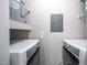 Stackable washer and dryer in dedicated laundry closet at 3805 Chimney Ridge Pl # 008, Durham, NC 27713