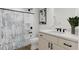 Modern bathroom with soaking tub, shower, and updated vanity at 4081 Elk Creek Ln # 07, Raleigh, NC 27612
