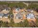 Aerial view of stately homes in a wooded neighborhood featuring manicured lawns and community feel at 8001 Wexford Waters Ln, Wake Forest, NC 27587