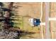 Aerial view of the home and yard, showing property lines and proximity to the road at 105 Langdon Chase Way, Selma, NC 27576