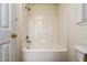 Clean bathroom with tub and shower at 125 Havencrest Lndg, Garner, NC 27529