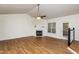Living room with hardwood floors, fireplace and vaulted ceiling at 125 Havencrest Lndg, Garner, NC 27529