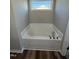Large garden bathtub perfect for relaxation and has a window at 128 Pate Landing Dr, Selma, NC 27576