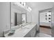 Modern bathroom with double vanity and updated fixtures at 1300 St Marys St # 403, Raleigh, NC 27605