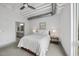 Bedroom with queen-size bed and access to bathroom at 1300 St Marys St # 403, Raleigh, NC 27605