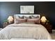 Stylishly decorated bedroom with a large bed, bedside tables, lamps and elegant decor at 1364 Barreto Dr, Wendell, NC 27591