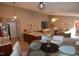 Open concept dining room and kitchen area flowing into the living room at 216 Parrish Farm Lane Ln, Benson, NC 27504