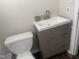 A well-designed bathroom with a modern vanity, toilet, and fixtures at 943 St Marys St # B, Raleigh, NC 27605