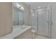 Spa-like bathroom with walk-in shower at 1018 Manor Way, Durham, NC 27701