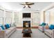 Inviting living room featuring a fireplace, hardwood floors, and neutral decor with bright accents at 10511 Sablewood Dr # 110, Raleigh, NC 27617