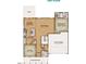 A detailed view of the first floor of the property, highlighting the kitchen, great room, and bedrooms at 107 Barn Door Dr, Lillington, NC 27546