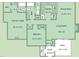 Floor plan showcasing a living room, kitchen, two baths, and bedrooms at 152 Manhattan Ct # 152, Cary, NC 27511