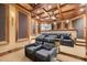 Spacious home theater with reclining seating at 15508 Possum Track Rd, Raleigh, NC 27614
