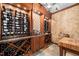 Impressive wine cellar with extensive storage and a tasting area at 15508 Possum Track Rd, Raleigh, NC 27614