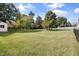 Large backyard with grassy lawn and mature trees at 2018 Edgewood Ave, Burlington, NC 27215