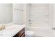 Clean bathroom with a bathtub, shower, and vanity at 37 Baird Cv Ln, Angier, NC 27501