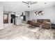 Open concept living space featuring a granite kitchen island and a comfortable living area at 4236 Lake Ridge Dr, Raleigh, NC 27604