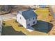 Aerial view showcasing the home's location and backyard at 48 Railcar Way, Clayton, NC 27520
