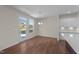 Bright dining area with hardwood floors and access to patio at 48 Railcar Way, Clayton, NC 27520