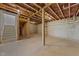 Unfinished basement with stairs and visible plumbing at 645 Silvercomet Dr, Knightdale, NC 27545