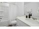 Clean bathroom with a bathtub, toilet, and vanity at 747 Creekway Dr, Fuquay Varina, NC 27526