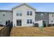 Townhouse rear view, showing a private fenced yard at 747 Creekway Dr, Fuquay Varina, NC 27526