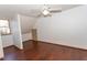 Spacious bedroom featuring wood floors and a ceiling fan at 1003 Pagoda Pl, Knightdale, NC 27545
