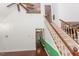 Stairwell and hallway with green wainscoting at 1003 Pagoda Pl, Knightdale, NC 27545
