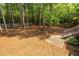 Large backyard with mature trees, privacy fence and deck access at 107 Myers Farm Ct, Cary, NC 27519