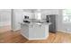 Modern kitchen with white cabinets, granite countertops, and stainless steel appliances, perfect for cooking at 107 Myers Farm Ct, Cary, NC 27519