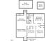 Floorplan showing a Gathering room, kitchen, and three bedrooms at 1404 Valley Rd, Garner, NC 27529