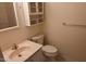 Bathroom with vanity, toilet, and built-in shelving at 1511 Creekwood Ct # 102, Raleigh, NC 27603