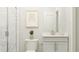Modern bathroom with marble shower and single vanity at 1540 Goldfinch Perch Ln, Knightdale, NC 27545