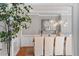 Formal dining room with a stylish light fixture at 1724 Bowling Green Trl, Raleigh, NC 27613