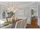 Elegant dining room featuring a statement art piece and hardwood floors at 1724 Bowling Green Trl, Raleigh, NC 27613