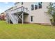 Large, lush backyard with a deck at 200 Callandale Ln, Durham, NC 27703