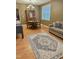 Bright dining room with hardwood floors and a charming rug at 2421 Barton Oaks Drive, Raleigh, NC 27614